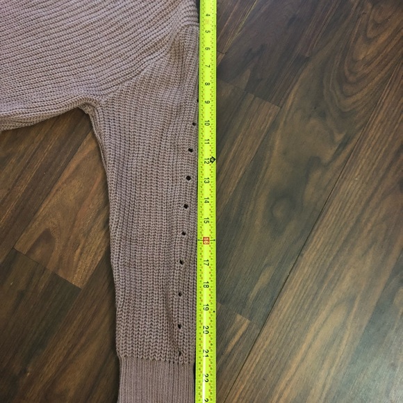 LOVE BY DESIGN Soft & Cozy Tan Knit Open Back V Neck Sweater - Picture 12 of 12